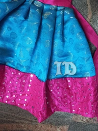 1188/blue Brocade Full Frock - 2yr
