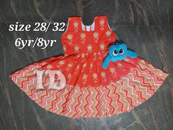 1190/soft Cotton 3tier Frock - 6yr