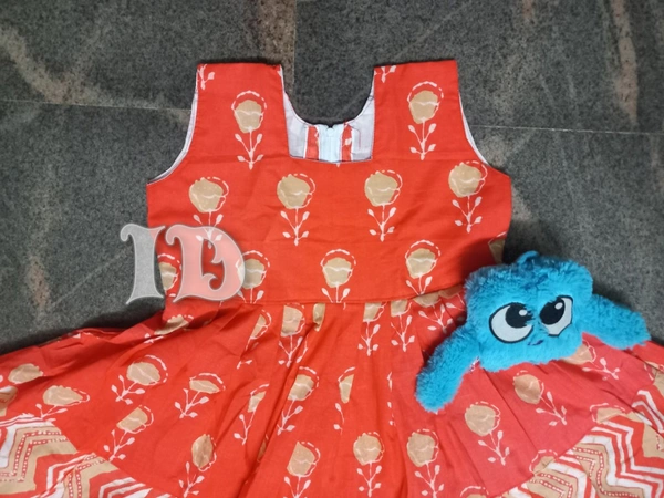 1190/soft Cotton 3tier Frock - 6yr