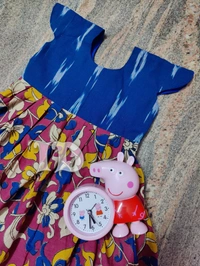 1202/pink Kalamkari Full Frock - 3yr