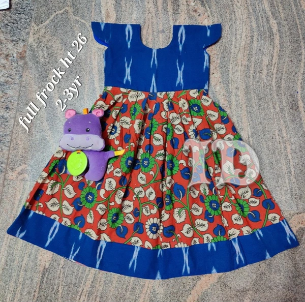 1203/Red Kalamkari Full Frock - 3yr