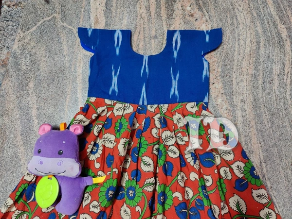 1203/Red Kalamkari Full Frock - 3yr