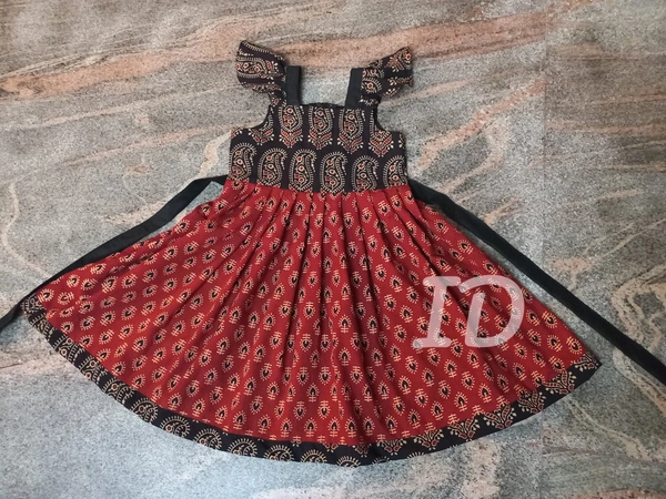 1212/ajrakh Frock - 4yr