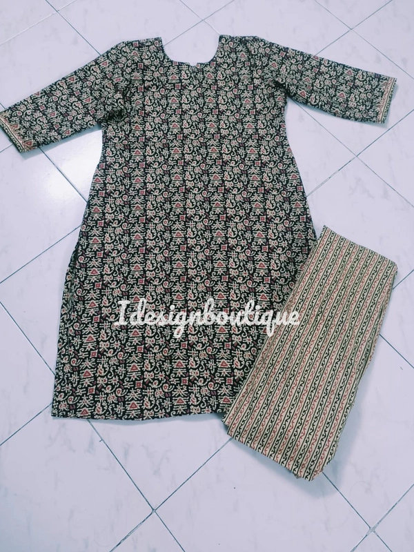 1216/black Cotton Salwar Set - 3xl To 7xl