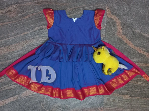 1218/blue Kalyani Cotton Frock  - 3yr