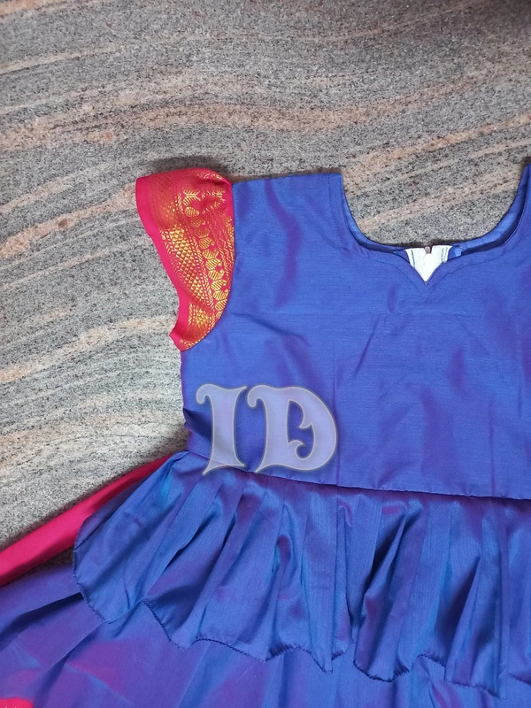 1218/blue Kalyani Cotton Frock  - 3yr