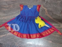 1218/blue Kalyani Cotton Frock  - 3yr