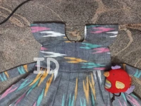 1221/Grey Slub Ikkat Frock - 5yr
