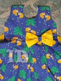 1232/blue Poplin Frock - 2yr