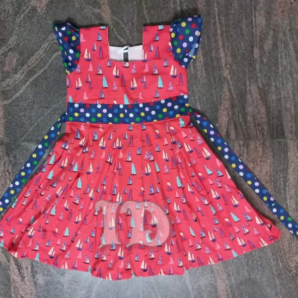1233/ Orange Poplin Frock - 4yr