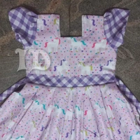1234/Purple Poplin Frock  - 1yr