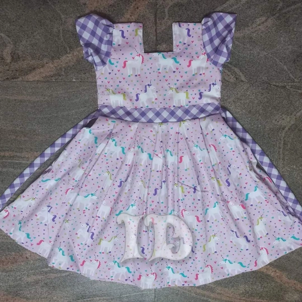 1234/Purple Poplin Frock  - 4yr