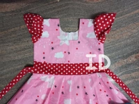1237/pink Poplin Frock - 6yr