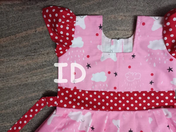 1237/pink Poplin Frock - 6yr