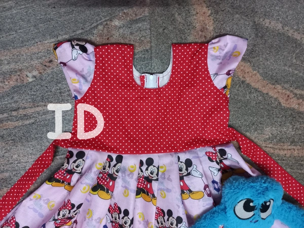 1238/mickey Slub Frock - 4yr