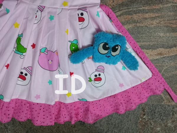 1240/pink Poplin Frock - 5yr