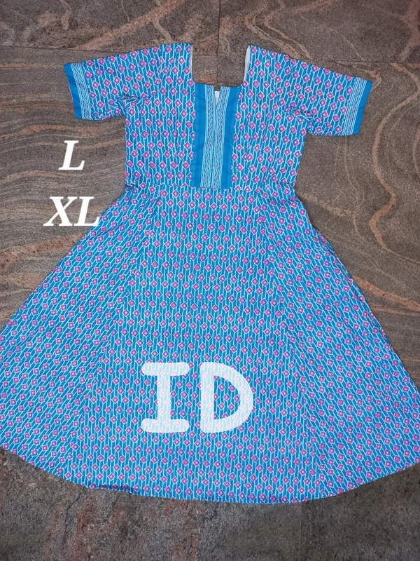1246/blue Anarkali Kurti - Large, Pink