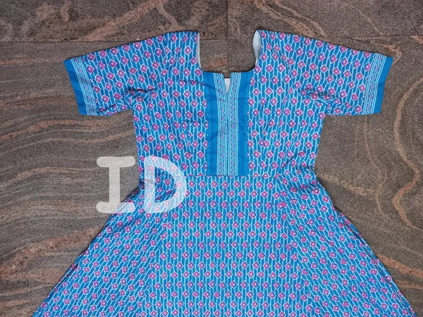 1246/blue Anarkali Kurti - Large, Pink