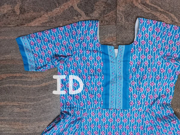1246/blue Anarkali Kurti - Large, Pink