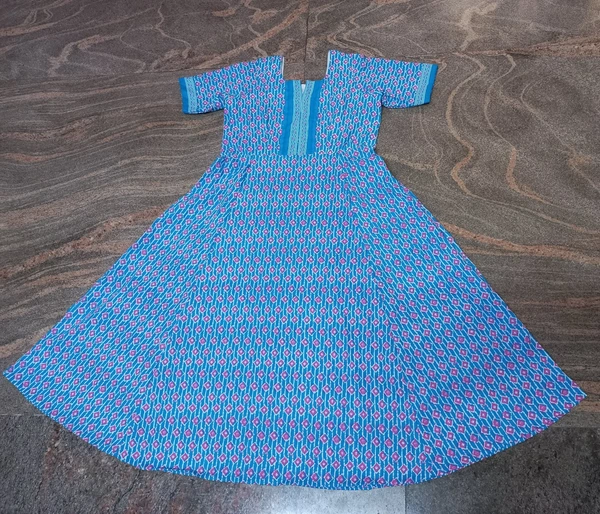 1246/blue Anarkali Kurti - Large, Pink