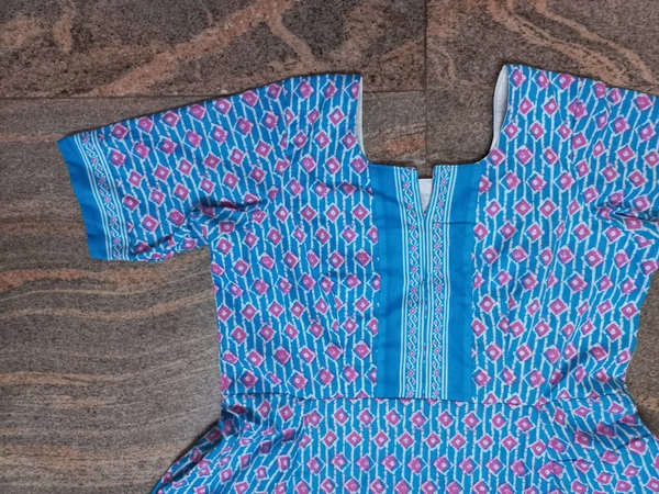 1246/blue Anarkali Kurti - Large, Pink