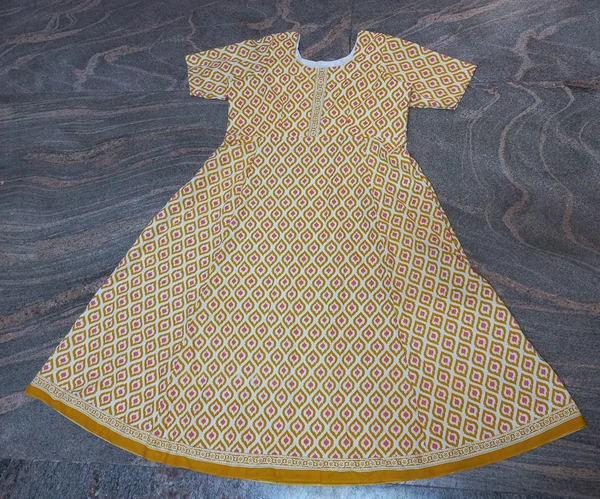 1247/ Panel Cut Anarkali Kurti  - teal green, Xxl