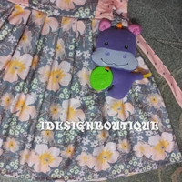 1249/peach Floral Frock - 6yr
