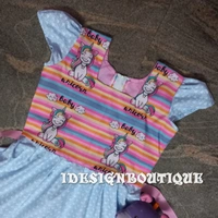 1250/ Unicorn Blue Frock  - 9yr
