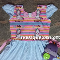 1250/ Unicorn Blue Frock  - 10yr