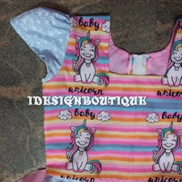 1250/ Unicorn Blue Frock  - 10yr