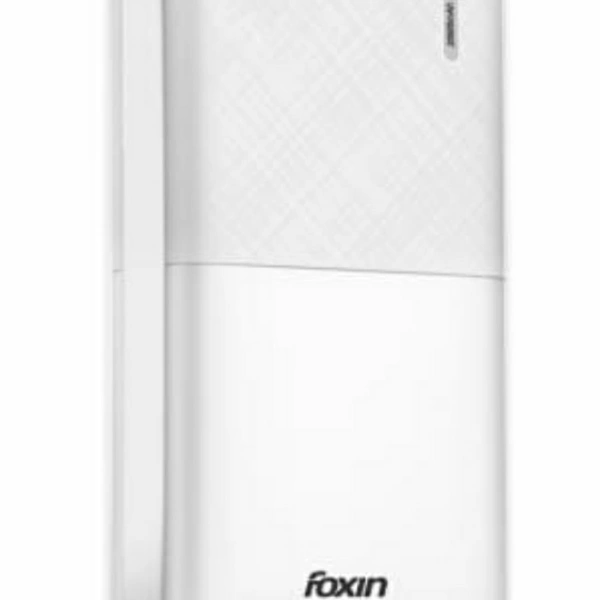 Foxin FPB 2215 Poly 20000mAh Li-Polymer Power Bank with 12W Fast Charge Type C & Micro USB Input (White) - white, 20000mah