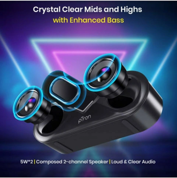 PTRON FUSION WIRELESS PORTABLE BLUETOOTH SPEAKER - black