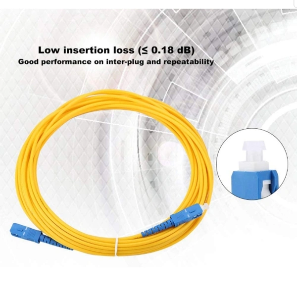 SC to SC Fiber Optic Cable, Single Mode Fiber Patch Cord - yellow / Orange, 03 Mtr