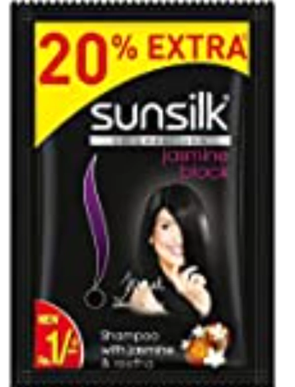 Sunsilk  Black Shampoo(సన్ సిల్క్ బ్లాక్ షాంపూ సాచెట్ )5.5 ml  - Pack of 12