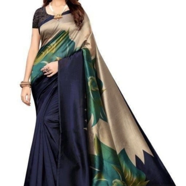 Varnam Gorgeous Printed Art Silk Saree - neve blue