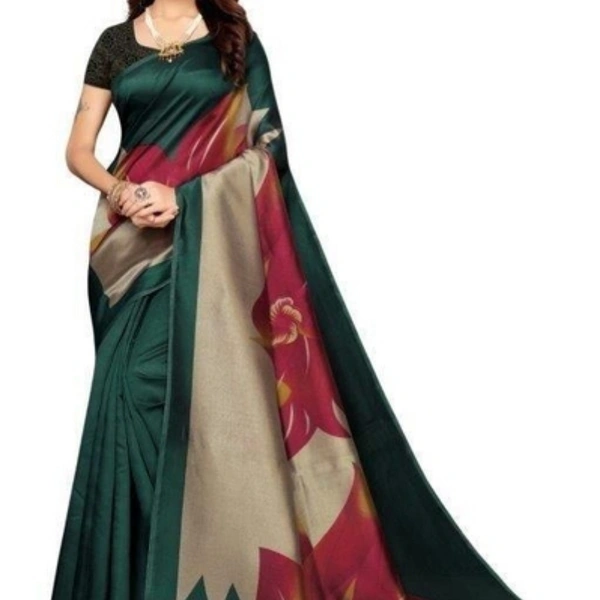 Varnam Gorgeous Printed Art Silk Saree - green