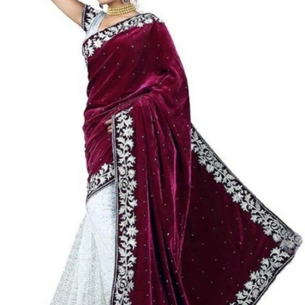 Varnam New Embroidered Velvet Silk Saree - kathak