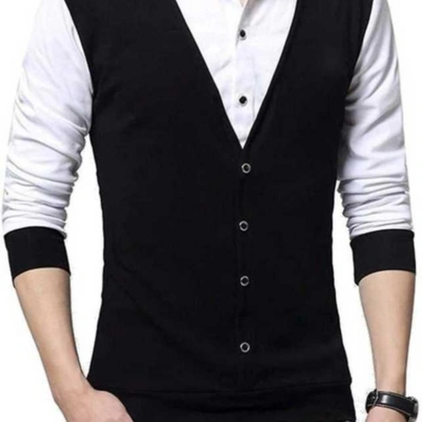 Cotton Blend Color Block Full Sleeves Casual Shirts - S