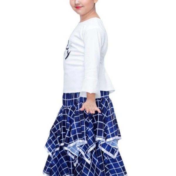 Kids Printed Top Skirt Set