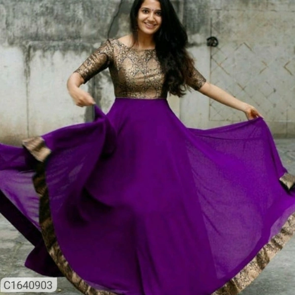 Special Jacquard Work Georgette Gowns