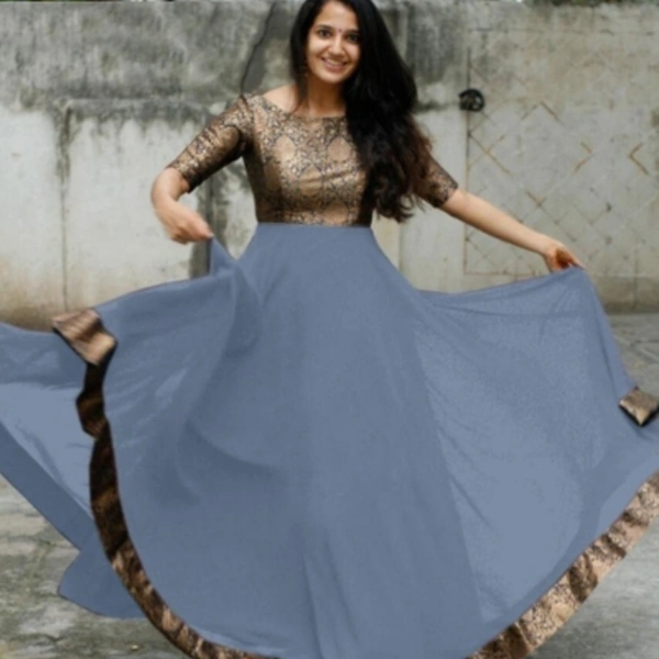 Special Jacquard Work Georgette Gowns