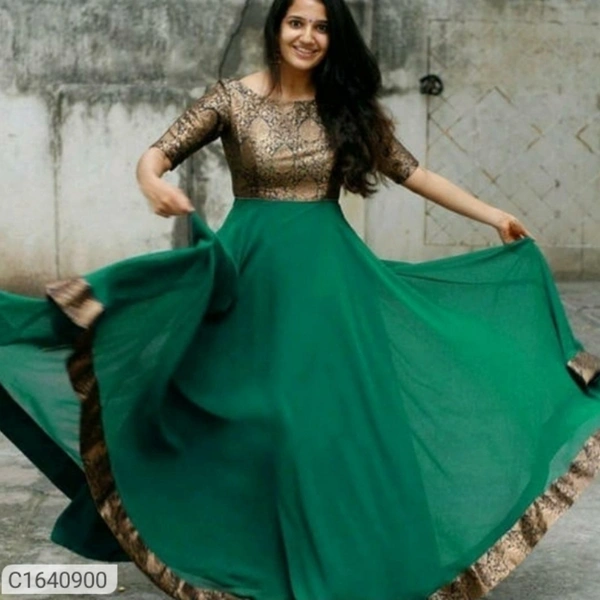 Special Jacquard Work Georgette Gowns