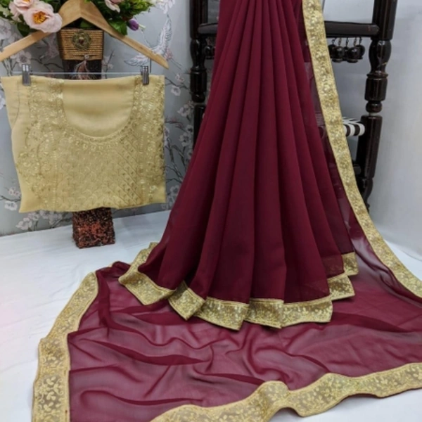 Stunning Solid Georgette Sarees