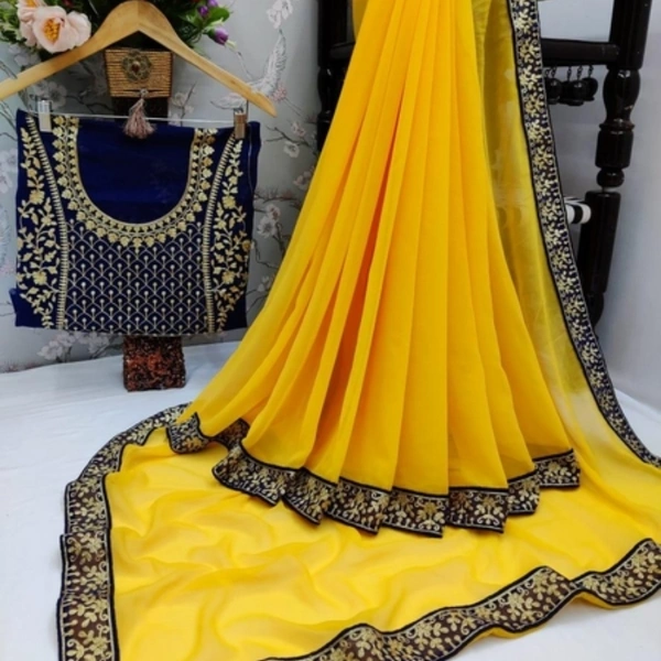 Stunning Solid Georgette Sarees