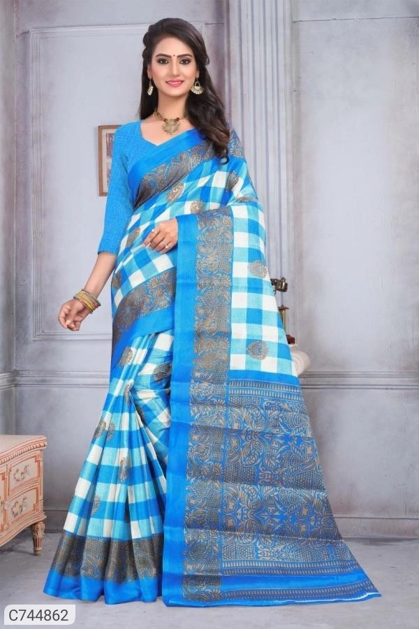 Affordable Khadi Silk Printed  Saree