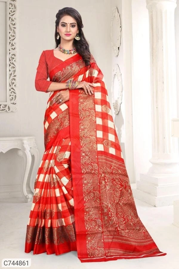 Affordable Khadi Silk Printed  Saree