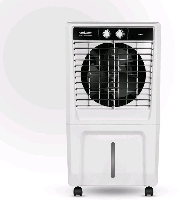 Hindware Smart Appliances 55 L Room/Personal Air Cooler Anti-Bacterial Protection, Inverter Compatible (Black and White, XENO - Personal Cooler 55L with Honeycomb Cooling Pad)