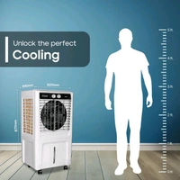 Hindware Smart Appliances 55 L Room/Personal Air Cooler Anti-Bacterial Protection, Inverter Compatible (Black and White, XENO - Personal Cooler 55L with Honeycomb Cooling Pad)