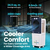 Voltas 45 L Room/Personal Air Cooler (White::Blue, Frost Air 45, with Swing Control)