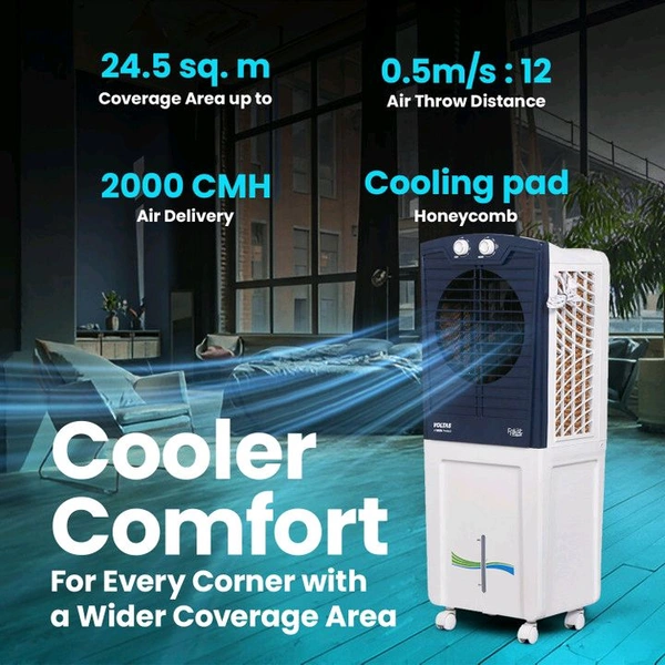 Voltas 45 L Room/Personal Air Cooler (White::Blue, Frost Air 45, with Swing Control)